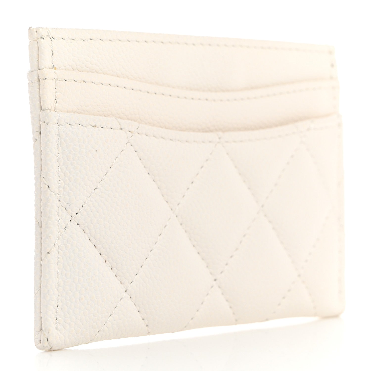 Chanel Caviar Quilted Card Holder White 3 of 9