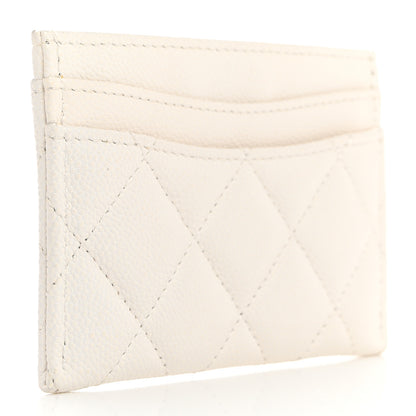 Chanel Caviar Quilted Card Holder White 3 of 9