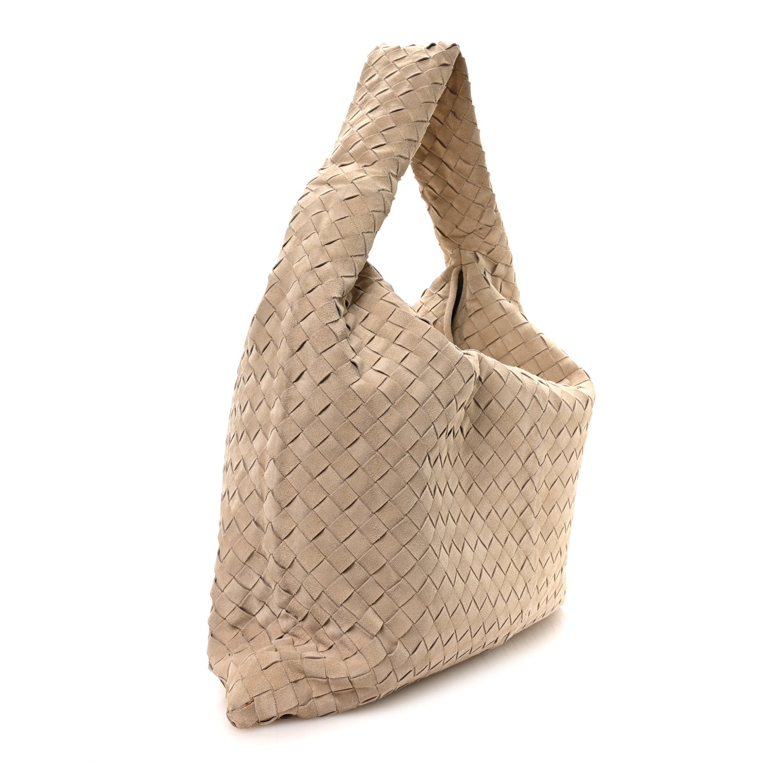 Bottega Veneta Suede Intrecciato Large Hop Ecru 2 of 9