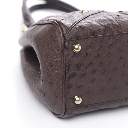 Gucci Ostrich Large Bardot Shoulder Bag Brown 8 of 12