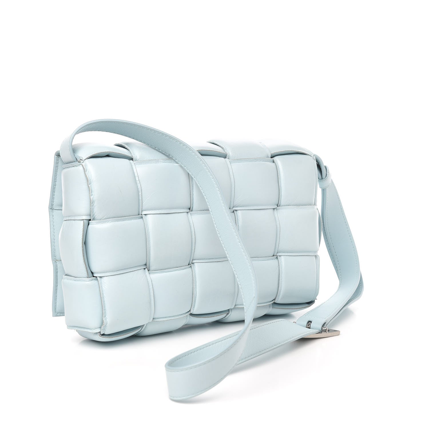 Bottega Veneta Paper Calfskin Maxi Intreccio Padded Cassette Crossbody Bag Ice 3 of 10
