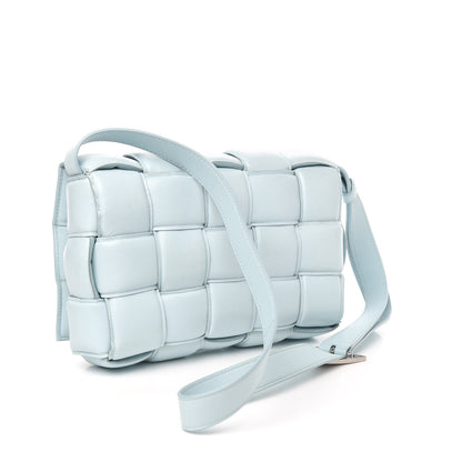 Bottega Veneta Paper Calfskin Maxi Intreccio Padded Cassette Crossbody Bag Ice 3 of 10