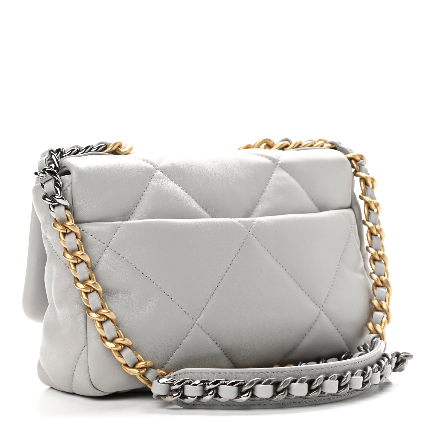 Lambskin Quilted Medium Chanel 19 Flap Grey