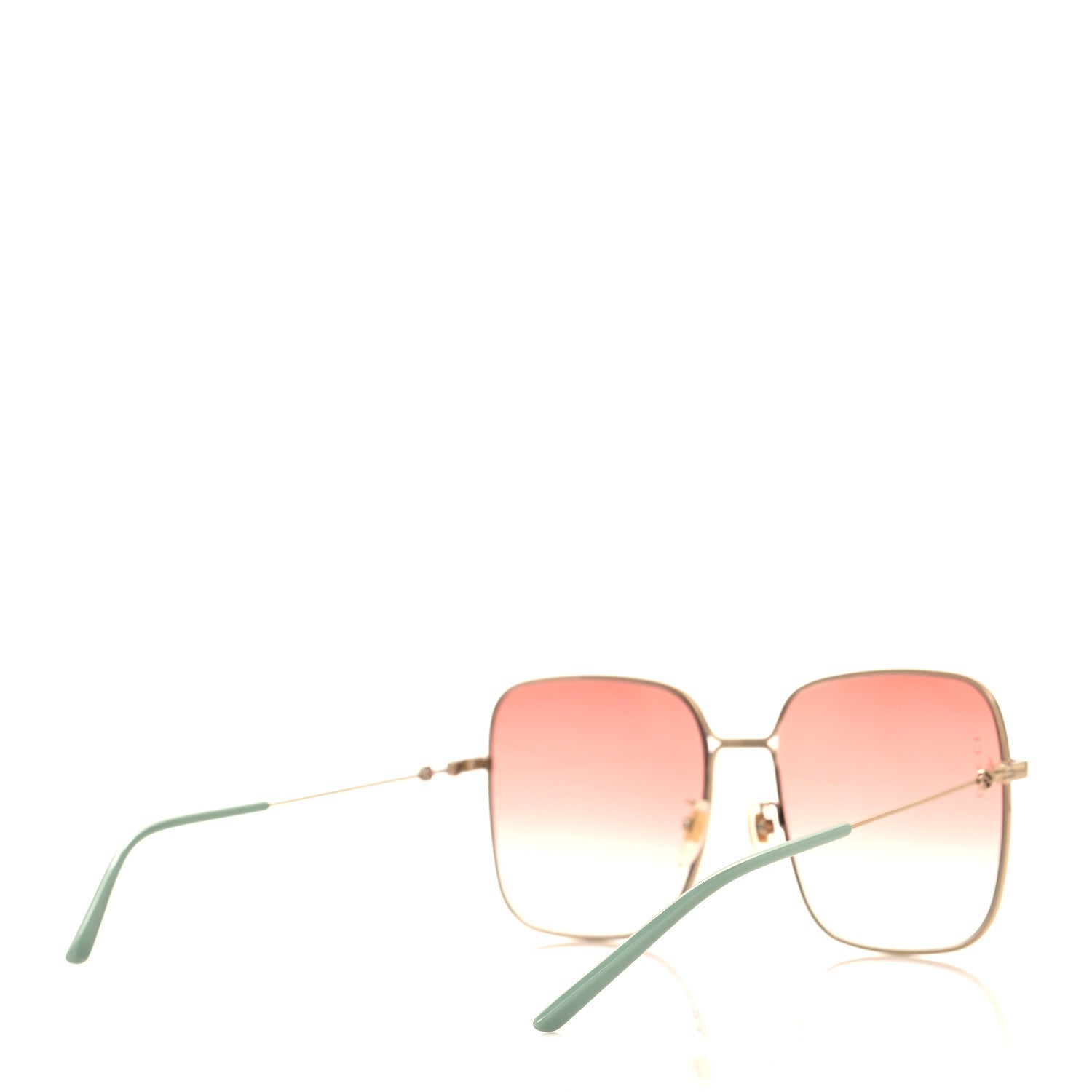 Gucci Metal Square Frame Sunglasses GG0443S Gold Pink 4 of 7