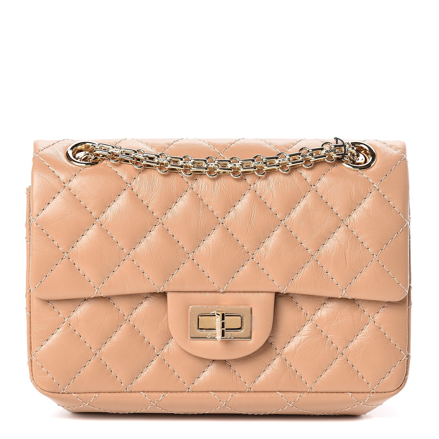 Chanel Aged Calfskin Quilted 2.55 Reissue Mini Flap Beige 1 of 11