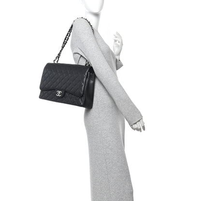 Chanel Caviar Quilted Maxi Double Flap Black 2 of 10