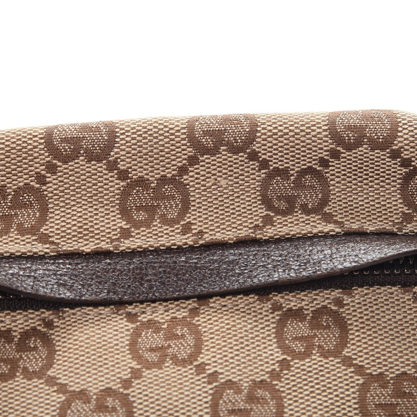 GG Monogram Double Pocket Belt Bag Dark Brown
