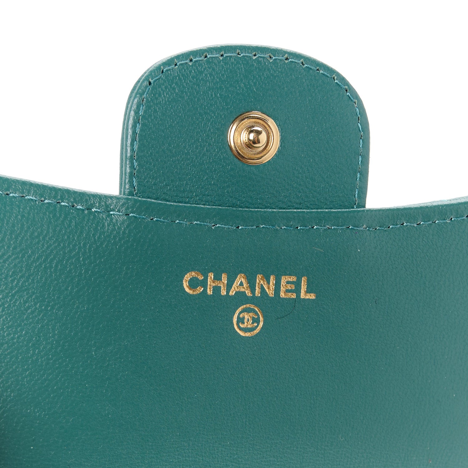 Chanel Lambskin Quilted Top Handle Flap Coin Purse With Chain Green 5 of 10