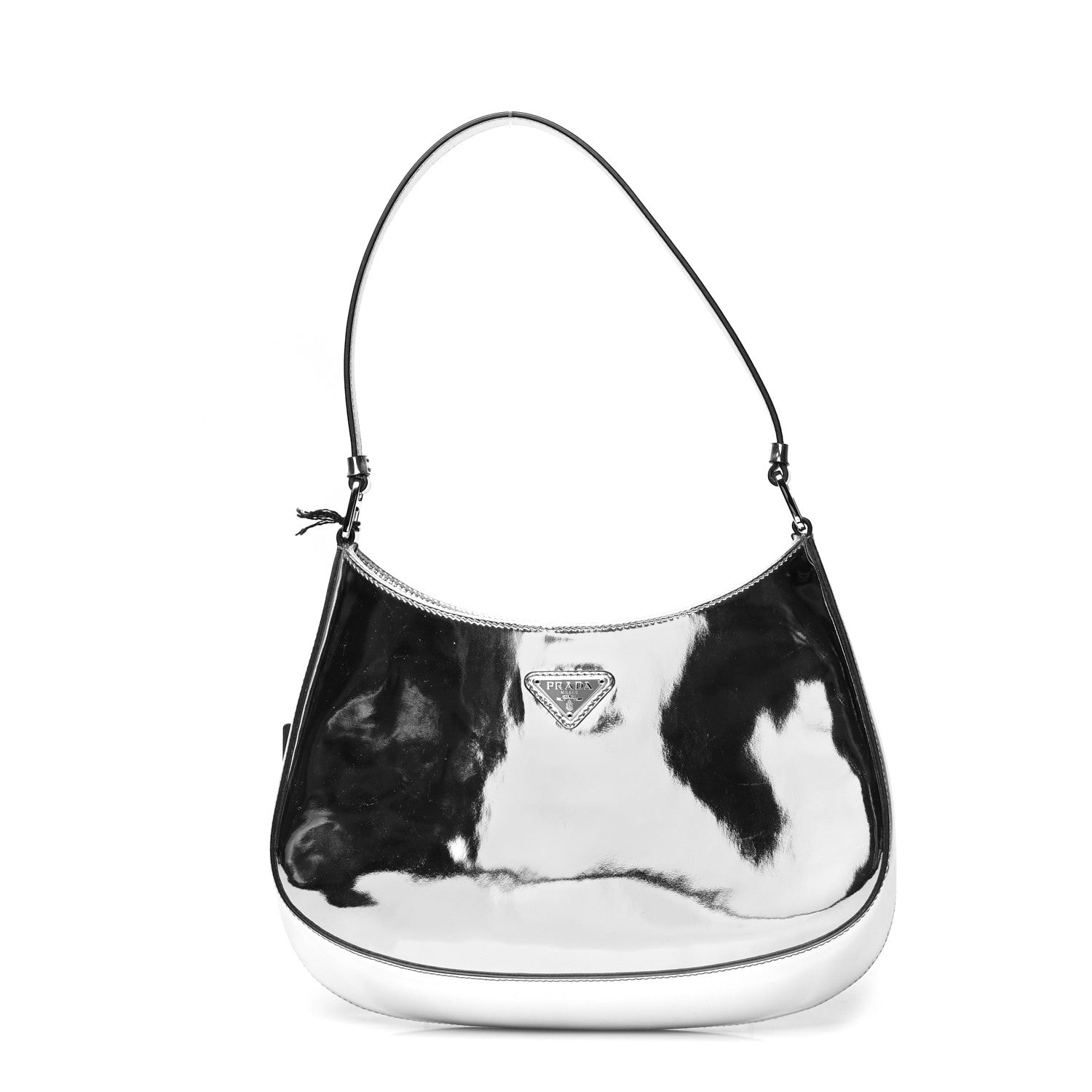 Prada Spazzolato Cleo Shoulder Bag Argento 1 of 10