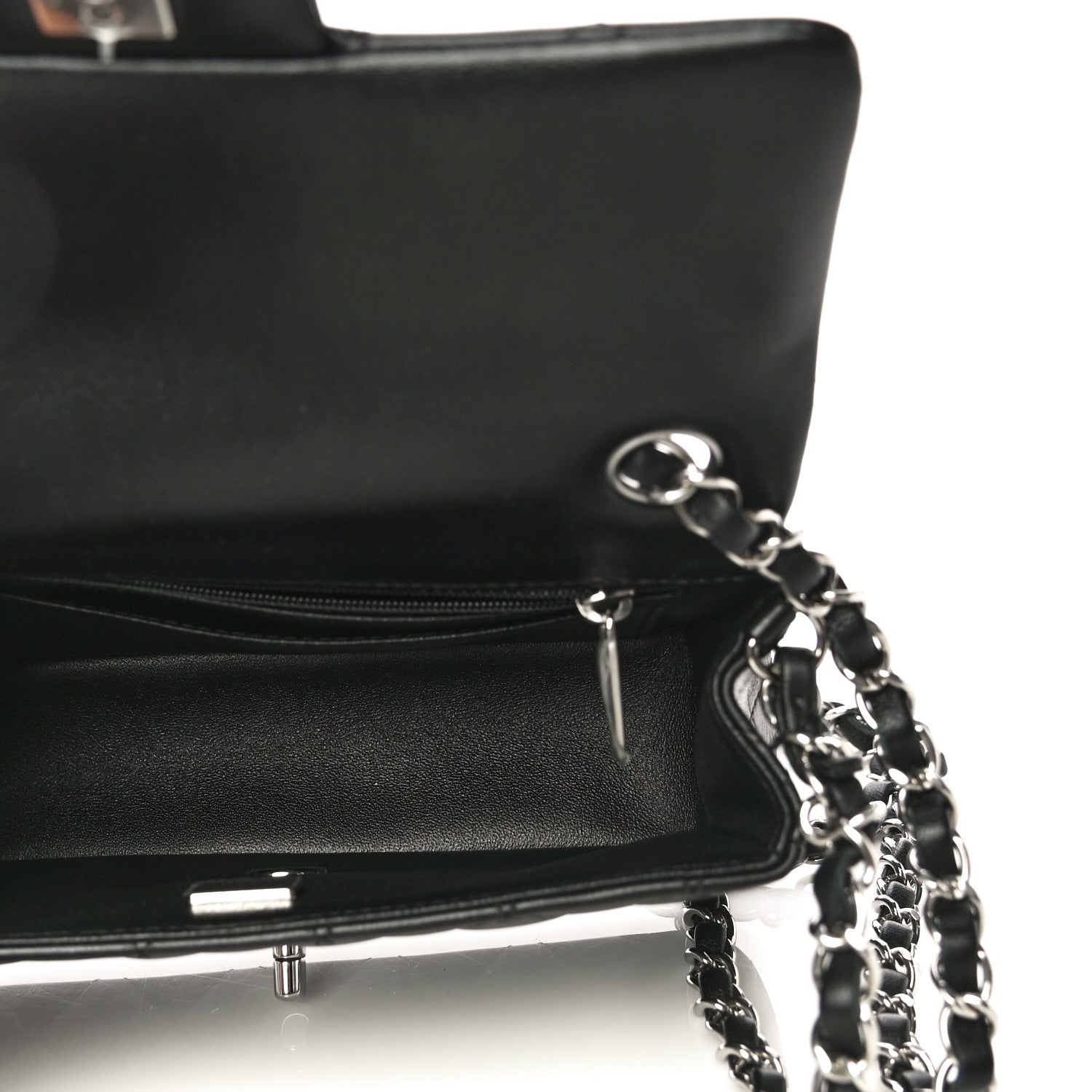 Chanel Lambskin Quilted Mini Rectangular Flap Black 5 of 15