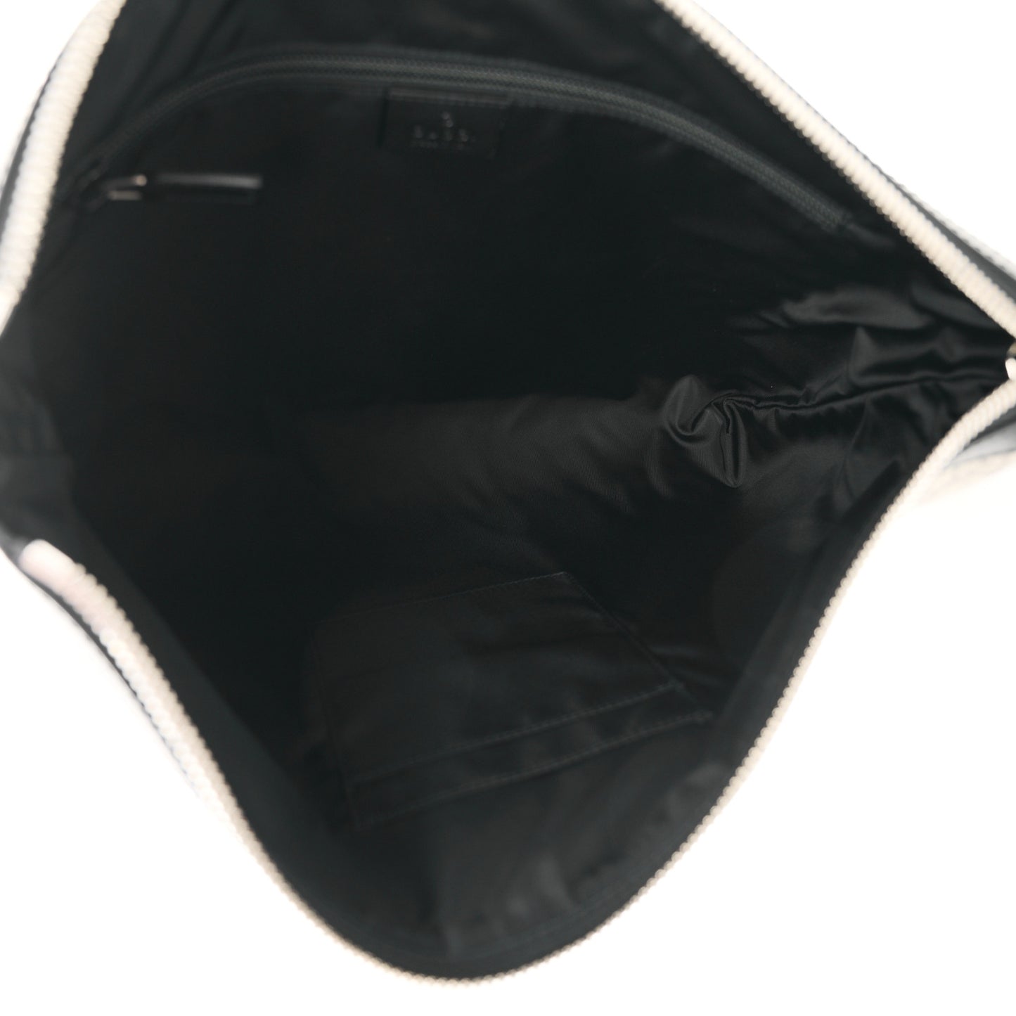 GG Supreme Monogram Calfskin Web Medium Flat Messenger Bag Beige Ebony Black