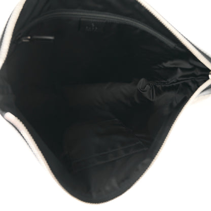 Gucci GG Supreme Monogram Calfskin Web Medium Flat Messenger Bag Beige Ebony Black 5 of 10