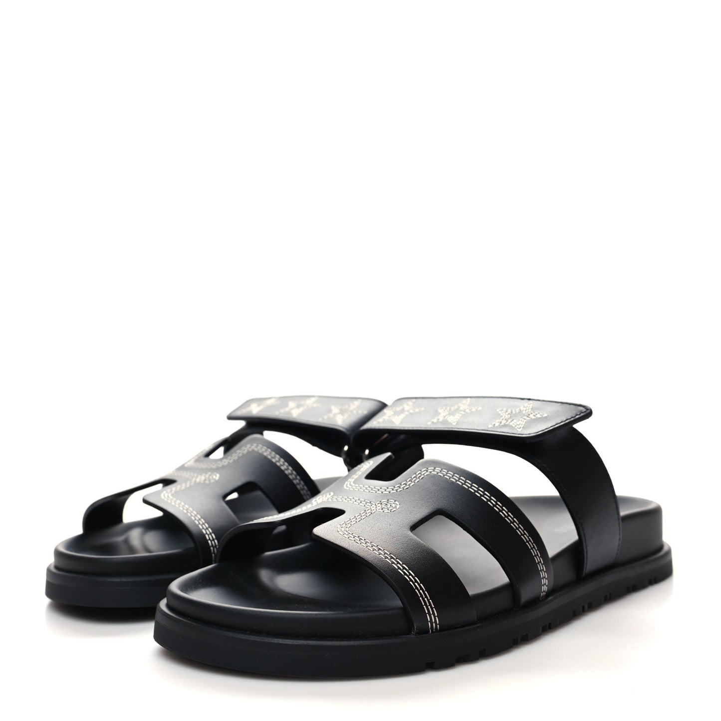 Stars Calfskin Womens Chypre Sandals 37.5 Black