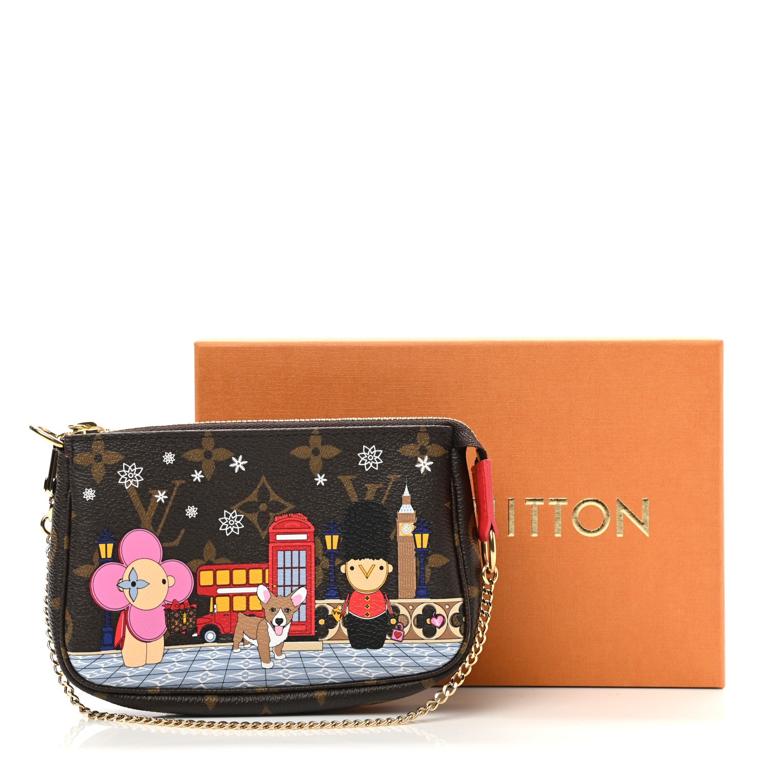 Louis Vuitton Monogram 2021 Christmas Animation London Mini Pochette Accessories Red 8 of 8