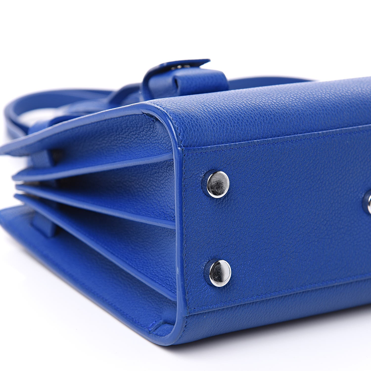 Saint Laurent Grained Calfskin Nano Sac De Jour Royal Blue 7 of 9