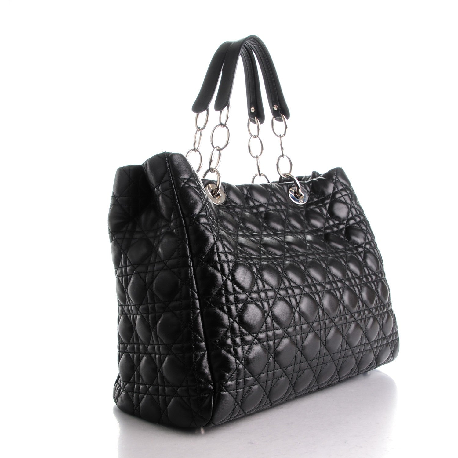 Christian Dior Lambskin Cannage Large Dior Soft Shopping Tote Black 3 of 6
