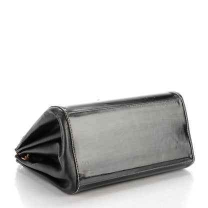 Chanel Patent Lambskin Chocolate Bar Accordion Flap Black Beige 4 of 6