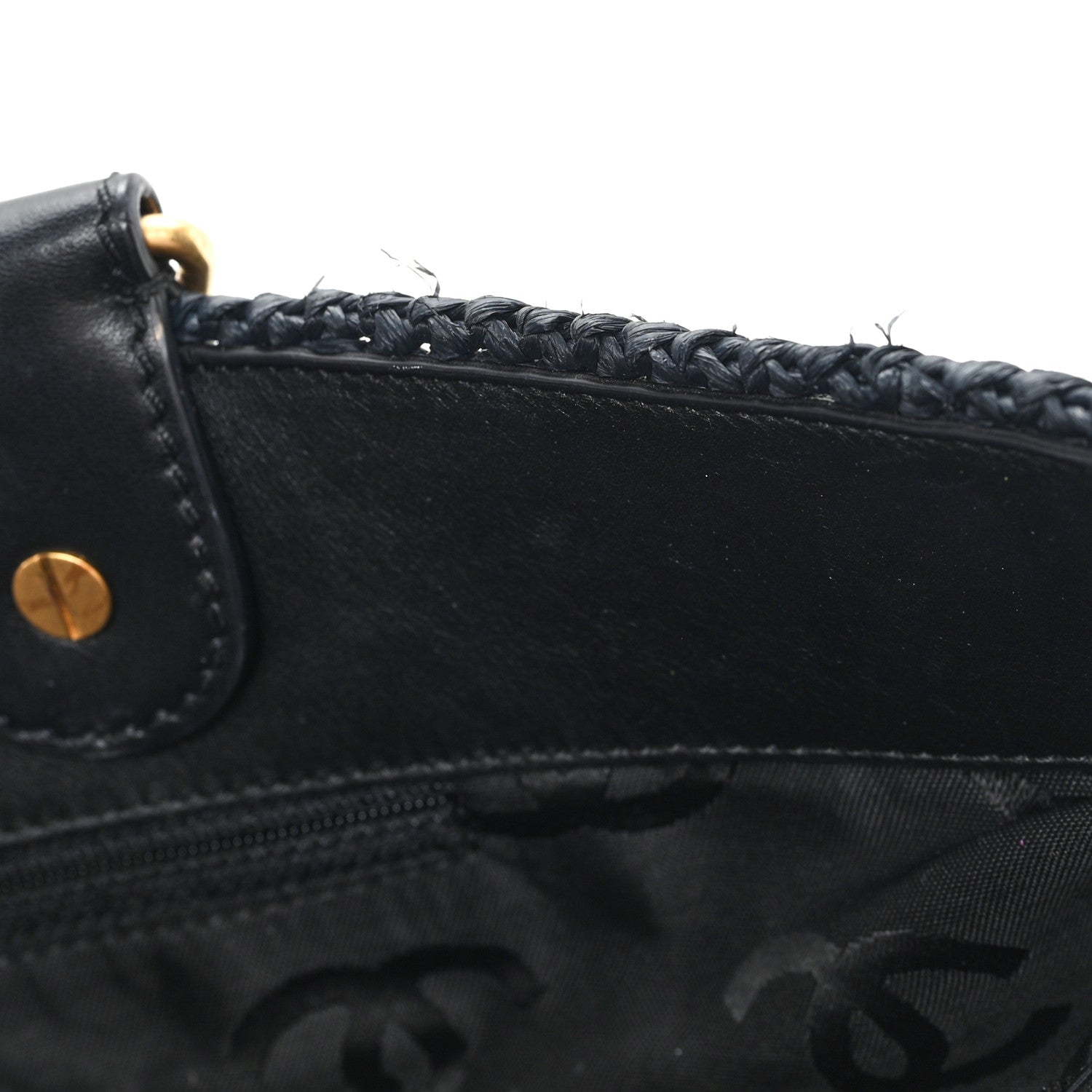 Chanel Straw Raffia Tote Black 10 of 11
