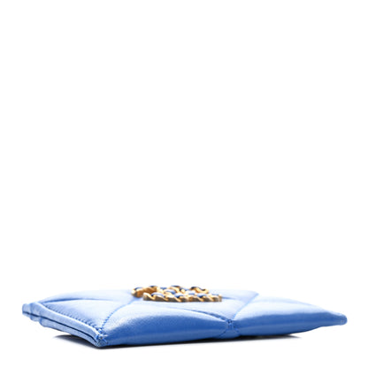 Chanel Lambskin Quilted Chanel 19 Card Holder Blue 4 of 9