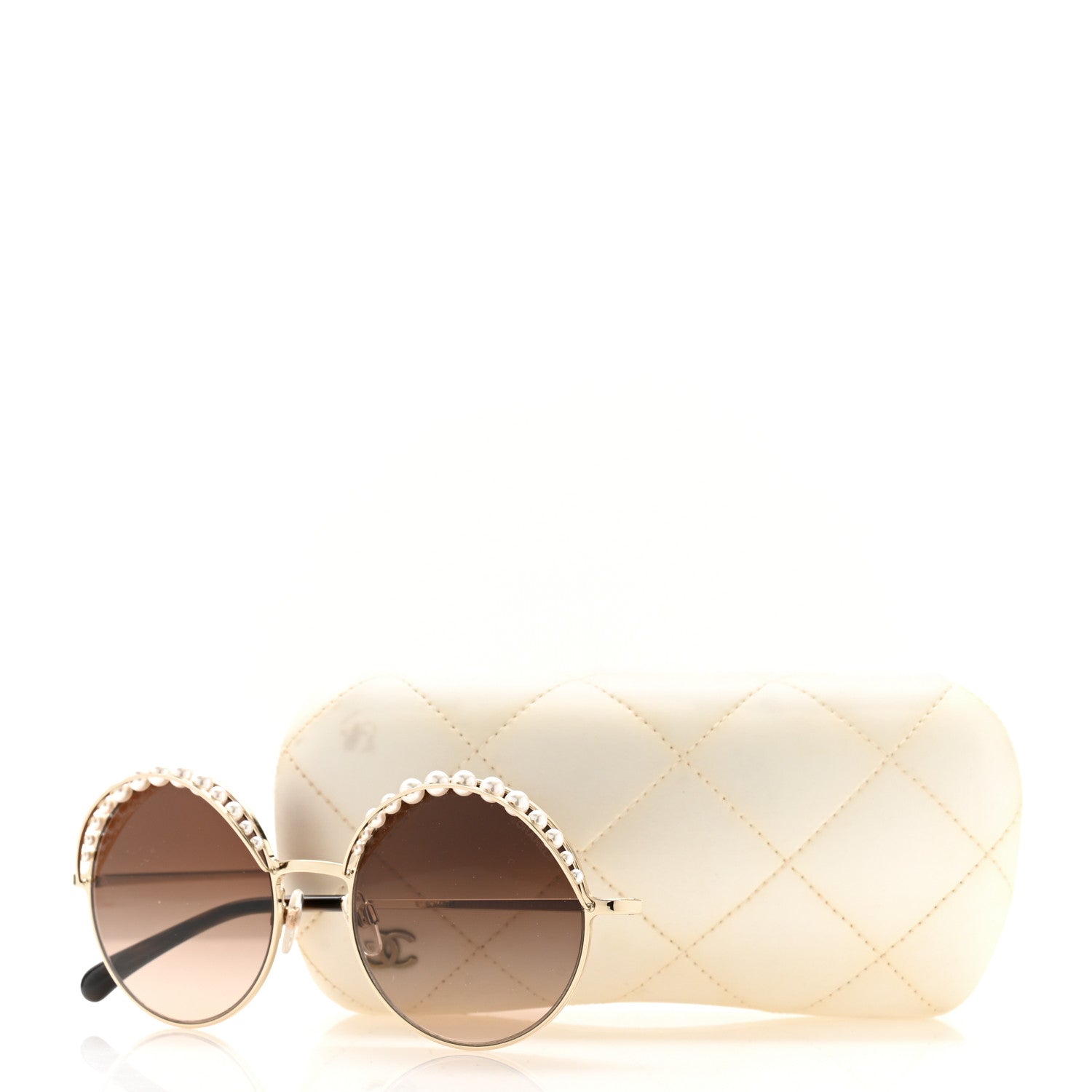Chanel Pearl Round Sunglasses 4234-H Light Brown 8 of 8