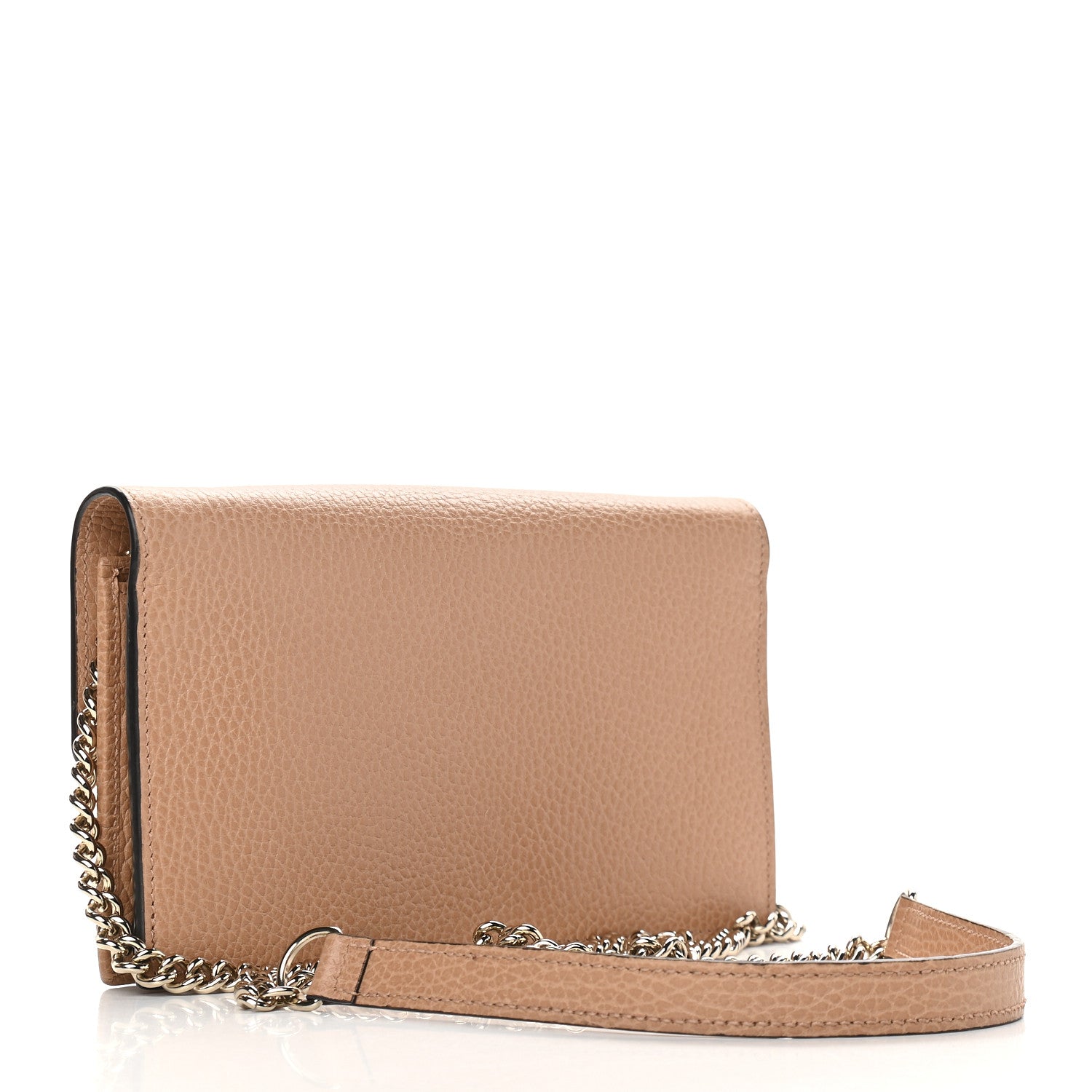 Gucci Dollar Calfskin Interlocking G Chain Wallet Camelia 3 of 9