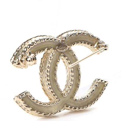 Chanel Crystal CC Brooch Light Gold 3 of 6