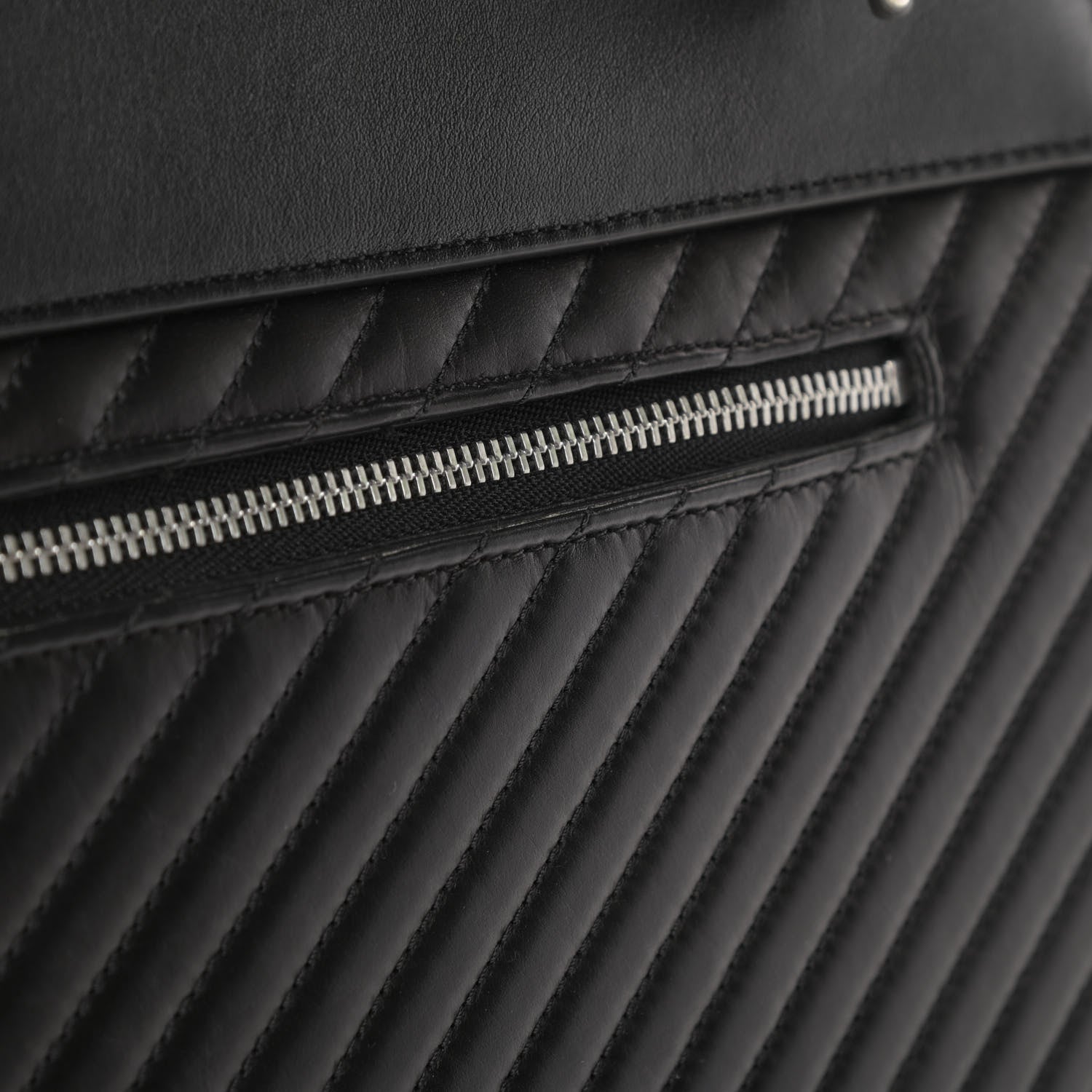 Celine Calfskin Diagonal Quilted Mini Belt Bag Black 12 of 16