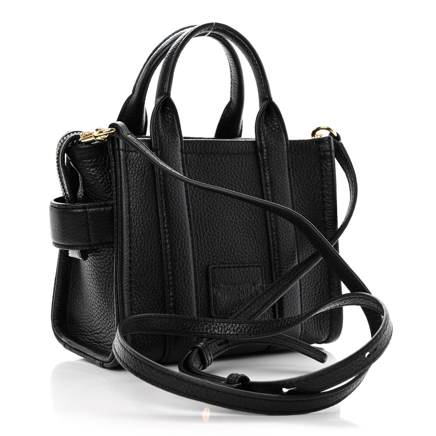 Grained Calfskin Micro The Tote Bag Black