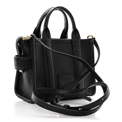Marc Jacobs Grained Calfskin Micro The Tote Bag Black 3 of 9