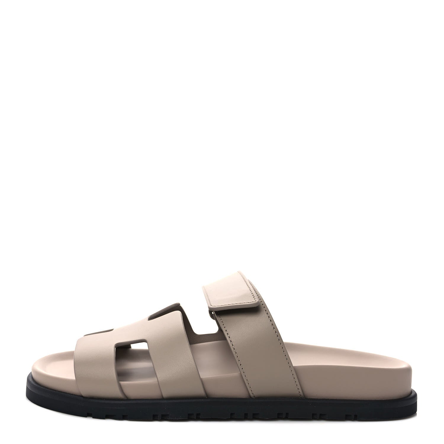 Hermes Calfskin Womens Chypre Sandals 37 Beige Mastic 1 of 9