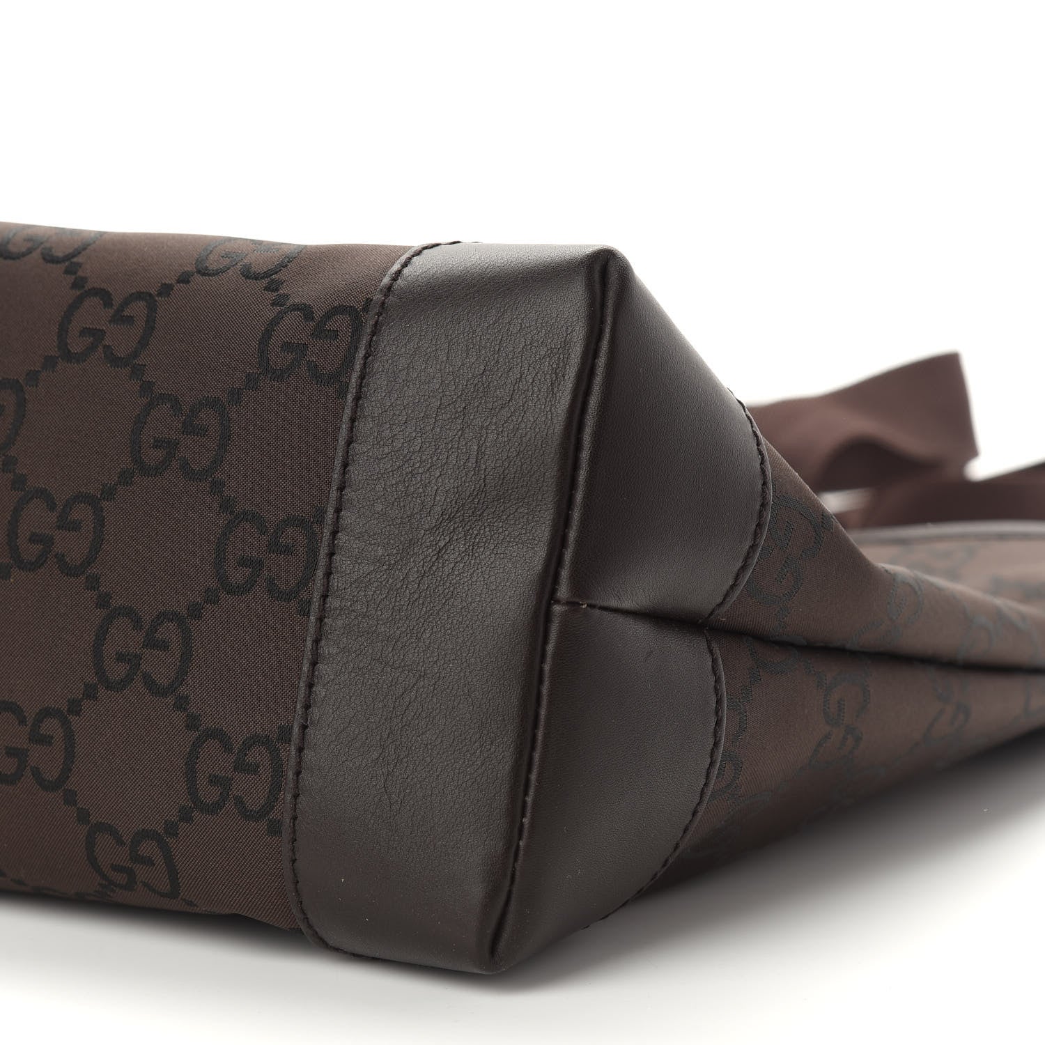 Gucci Nylon Monogram Calfskin Large Tote Bag Brown 8 of 8