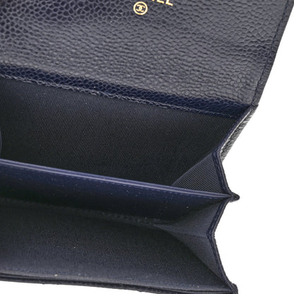 Chanel Caviar Quilted Flap Card Holder Wallet Navy 5 of 11