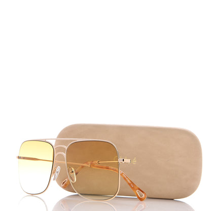 Chloe Square Aviator Sunglasses CE140S Gold Yellow 8 of 8