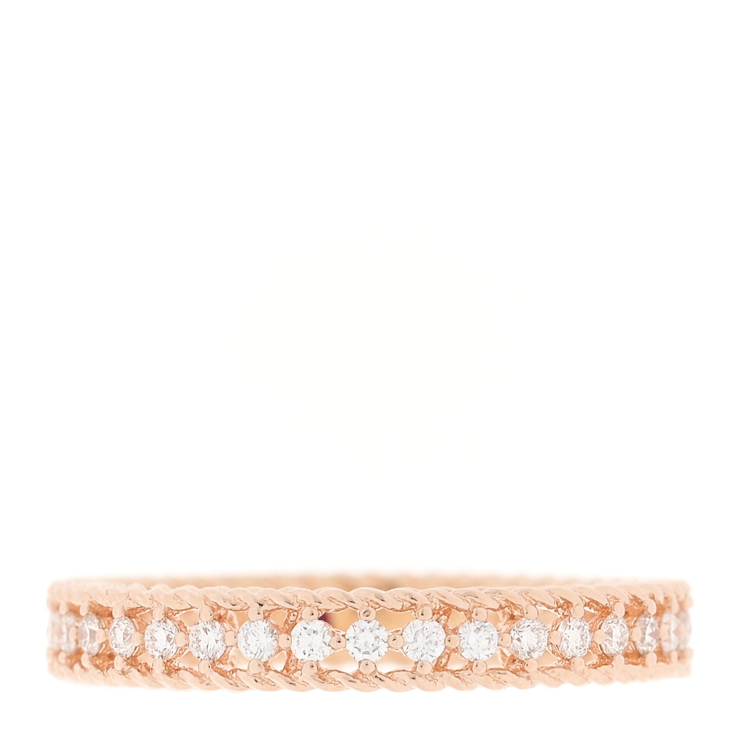 18K Rose Gold Diamond Symphony Princess Band Ring 54 7