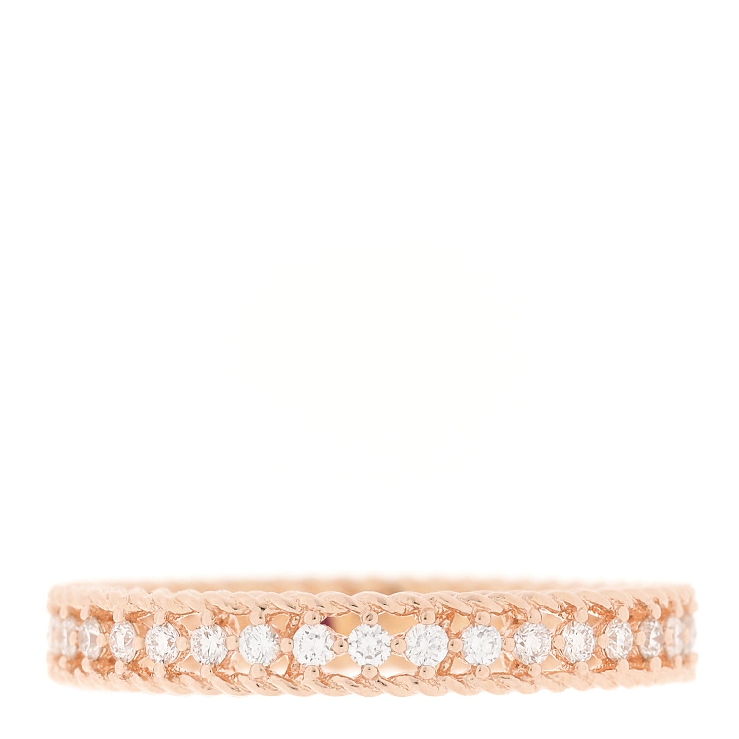 Roberto Coin 18K Rose Gold Diamond Symphony Princess Band Ring 54 7 1 of 4