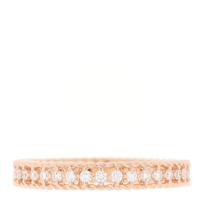 Roberto Coin 18K Rose Gold Diamond Symphony Princess Band Ring 54 7 1 of 4