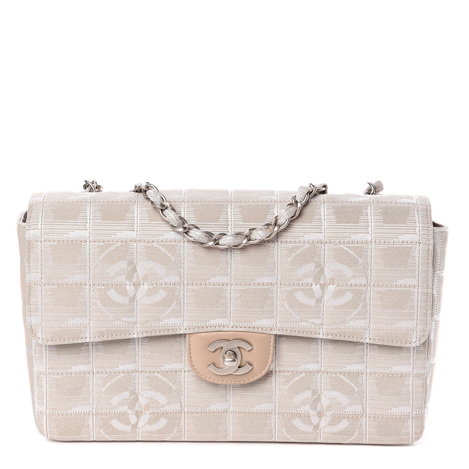 Chanel Nylon Medium Travel Flap Light Beige 1 of 11