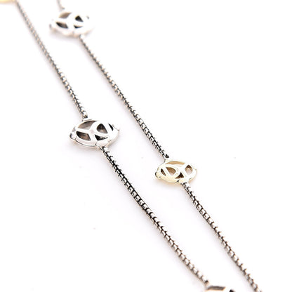 David Yurman Sterling Silver 14K Yellow Gold Logo Station Necklace 36" 5 of 7
