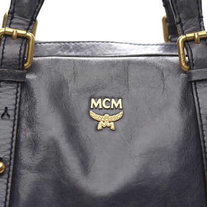 MCM Calfskin Satchel Grey 10 of 10