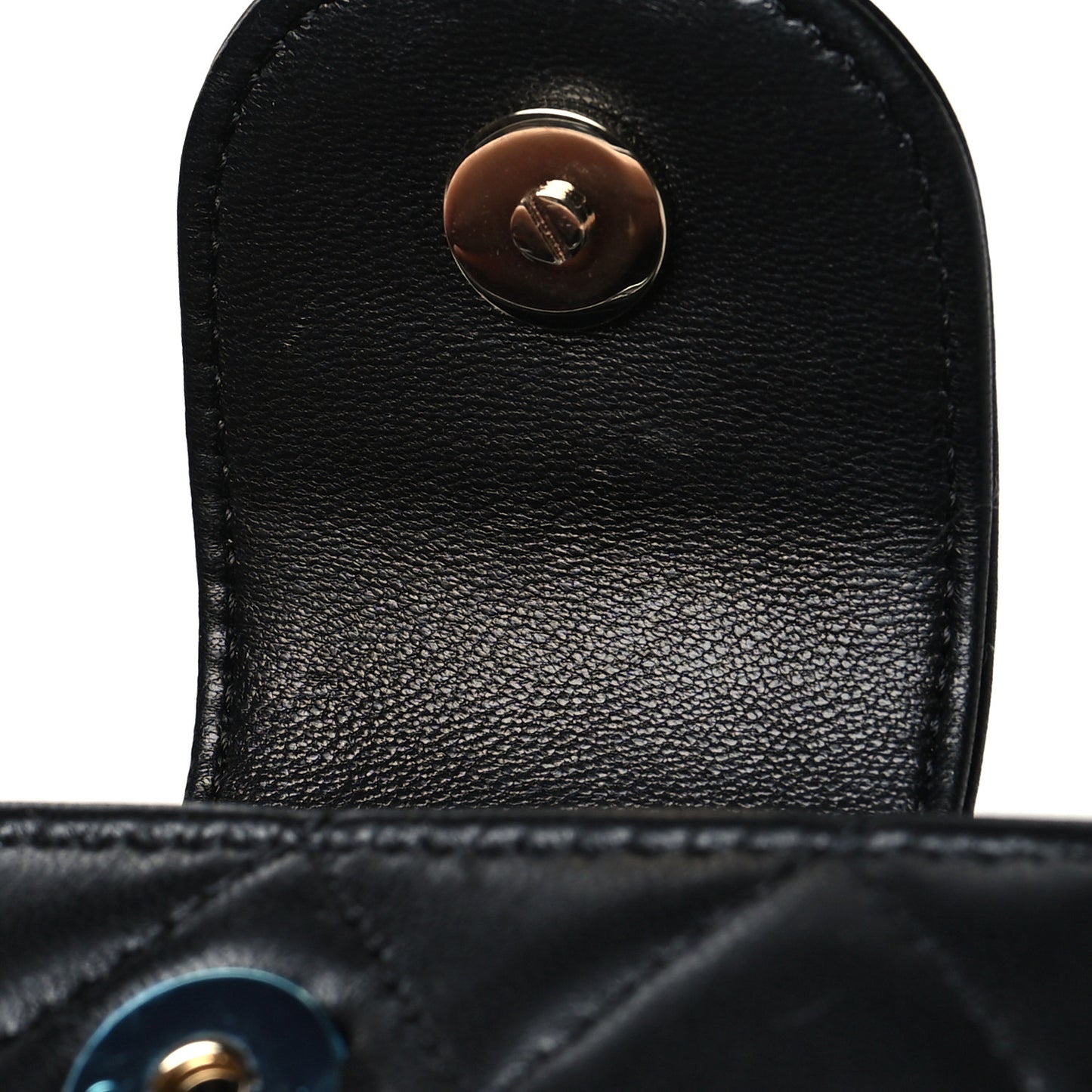 Lambskin Quilted CC Phone Holder Black