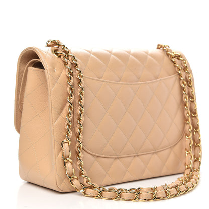 Chanel Caviar Quilted Jumbo Double Flap Beige Clair 3 of 14