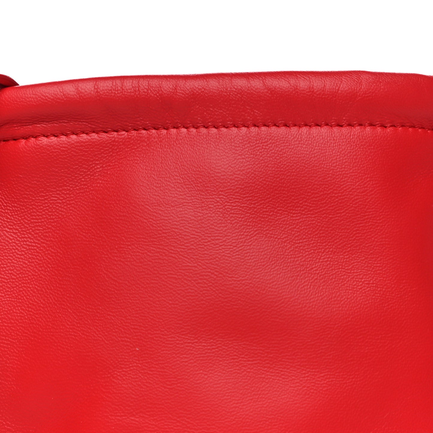 Calfskin Small Drawcord Pouch Red
