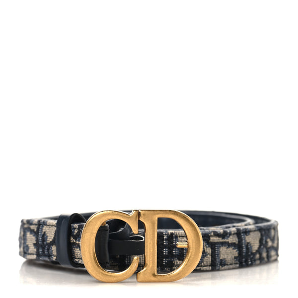Christian Dior Jacquard Oblique 20mm Saddle Belt 75 30 Blue