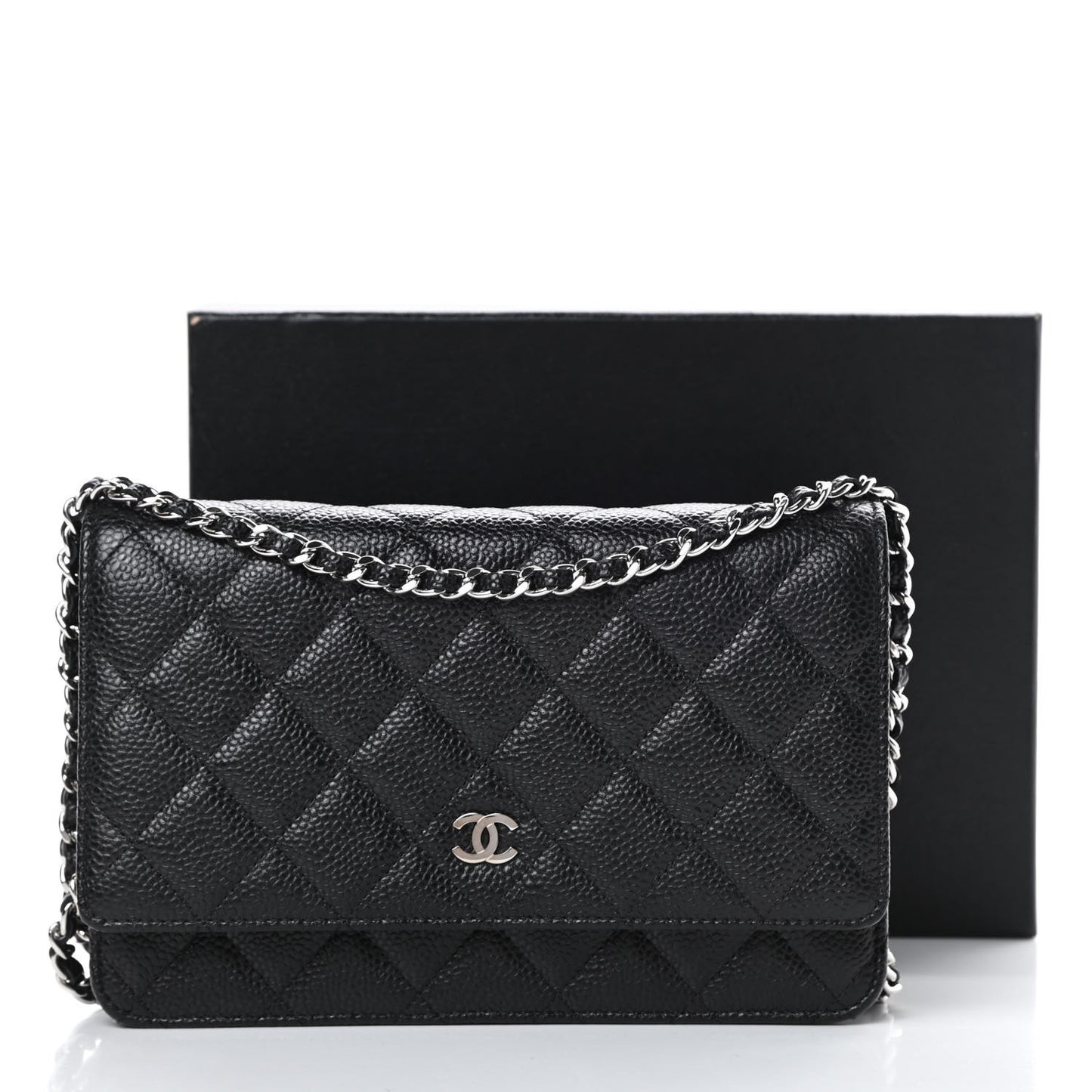 Caviar Quilted Wallet On Chain WOC Black