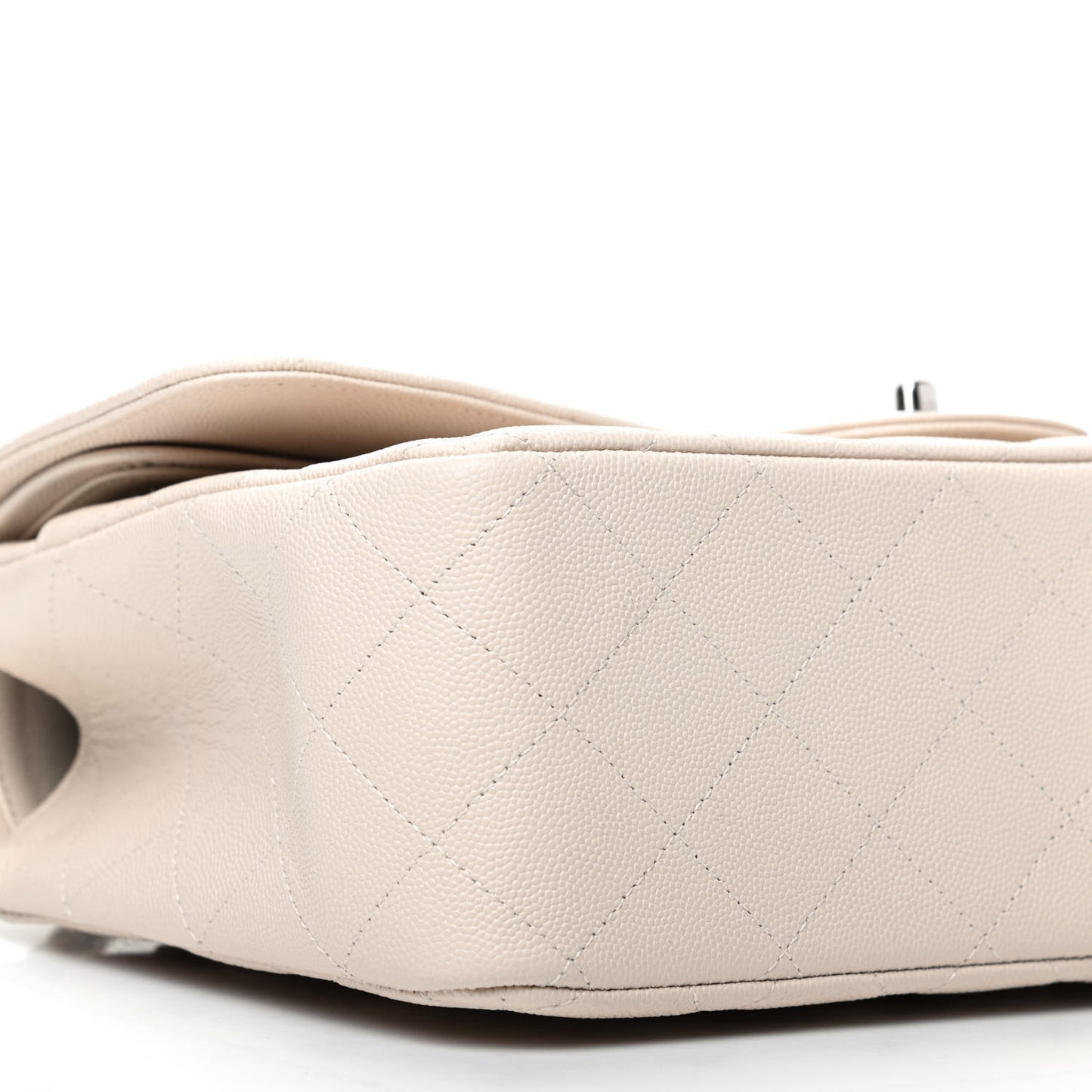 Caviar Quilted Jumbo Double Flap White
