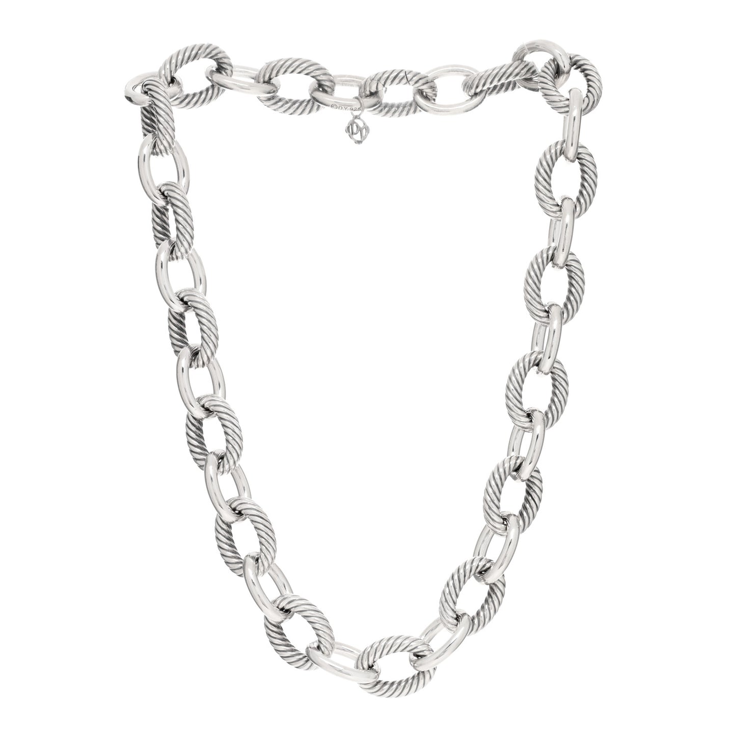 Sterling Silver 16mm Large Oval Link Necklace