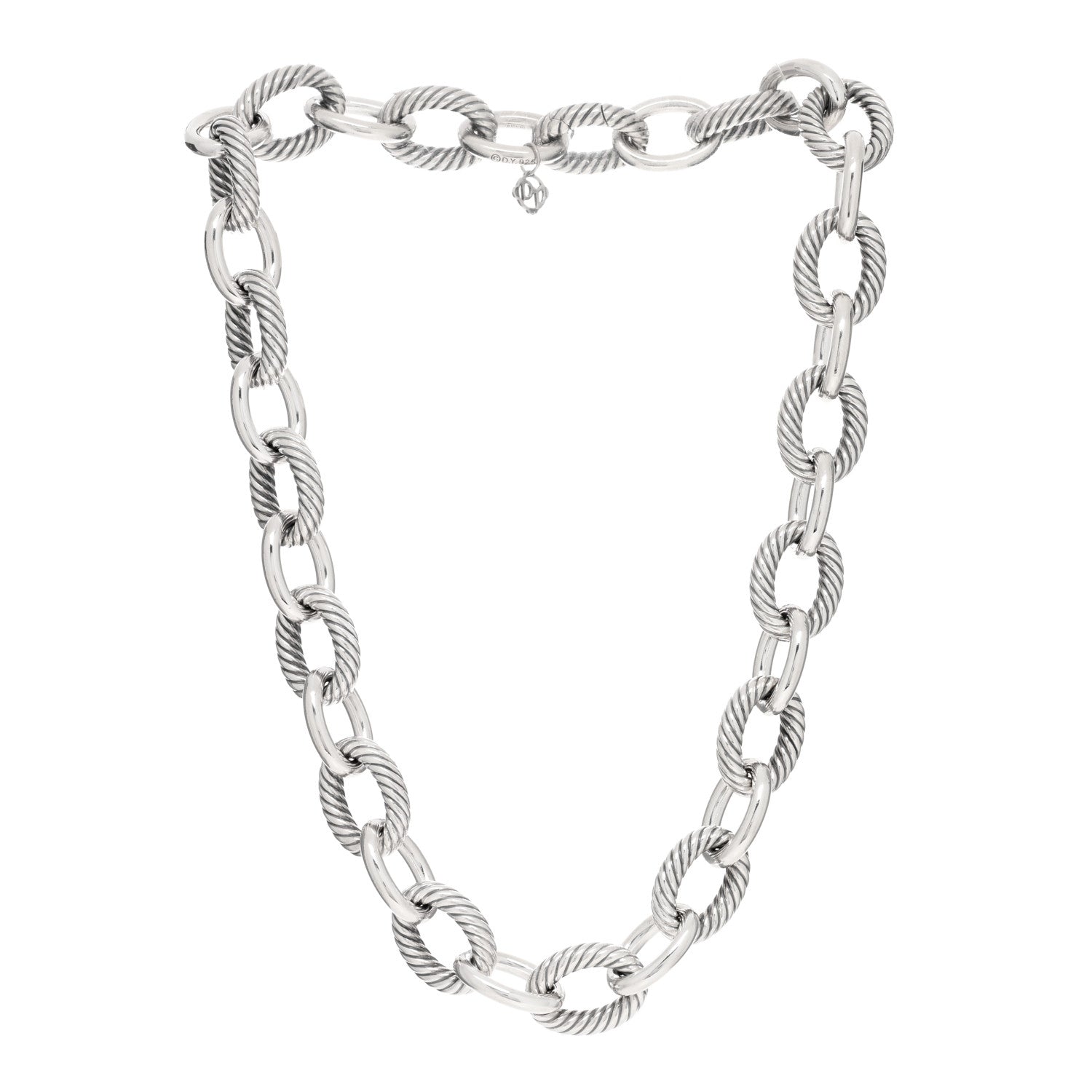 David Yurman Sterling Silver 16mm Large Oval Link Necklace 2 of 3