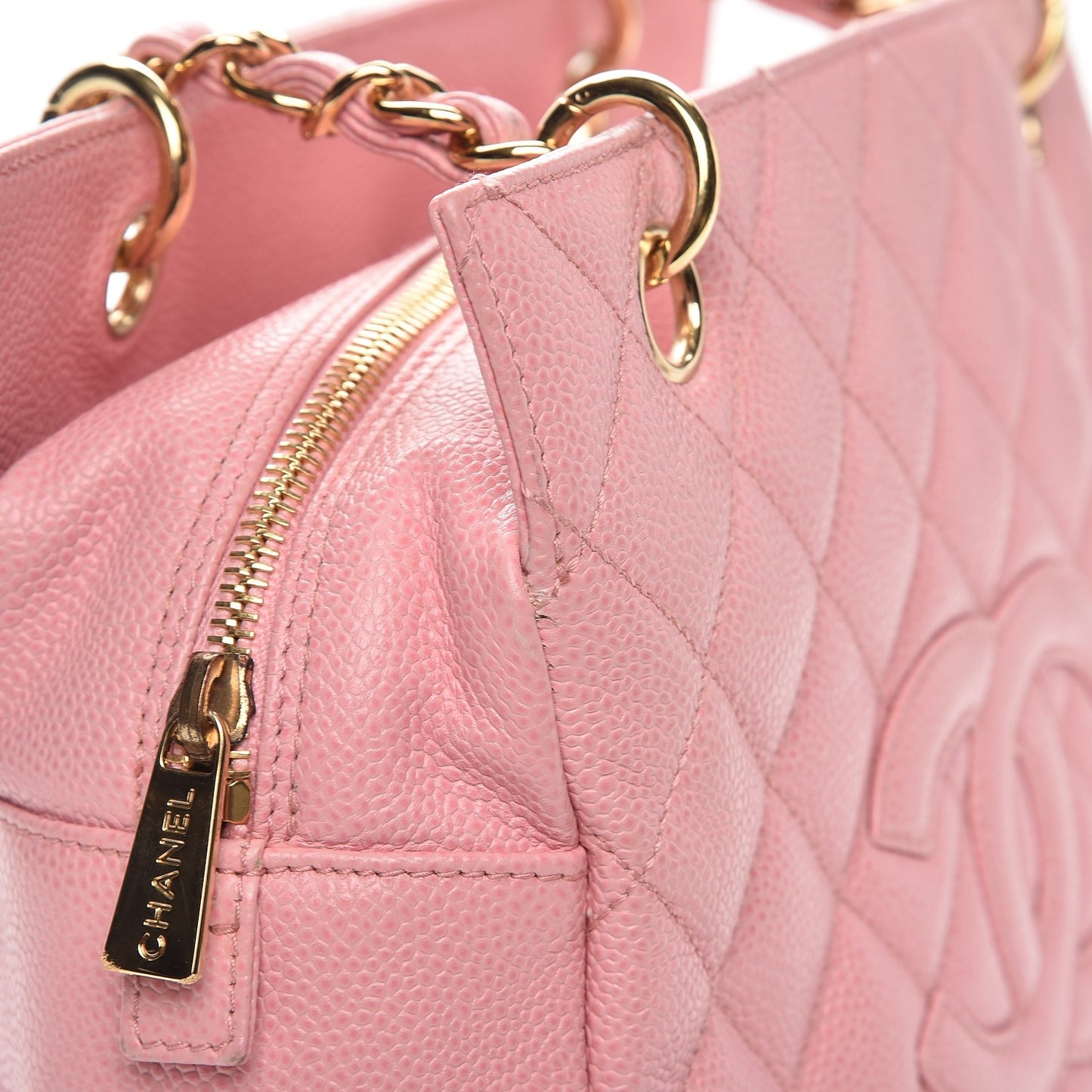 Caviar Quilted Petit Timeless Shopping Tote PTT Pink