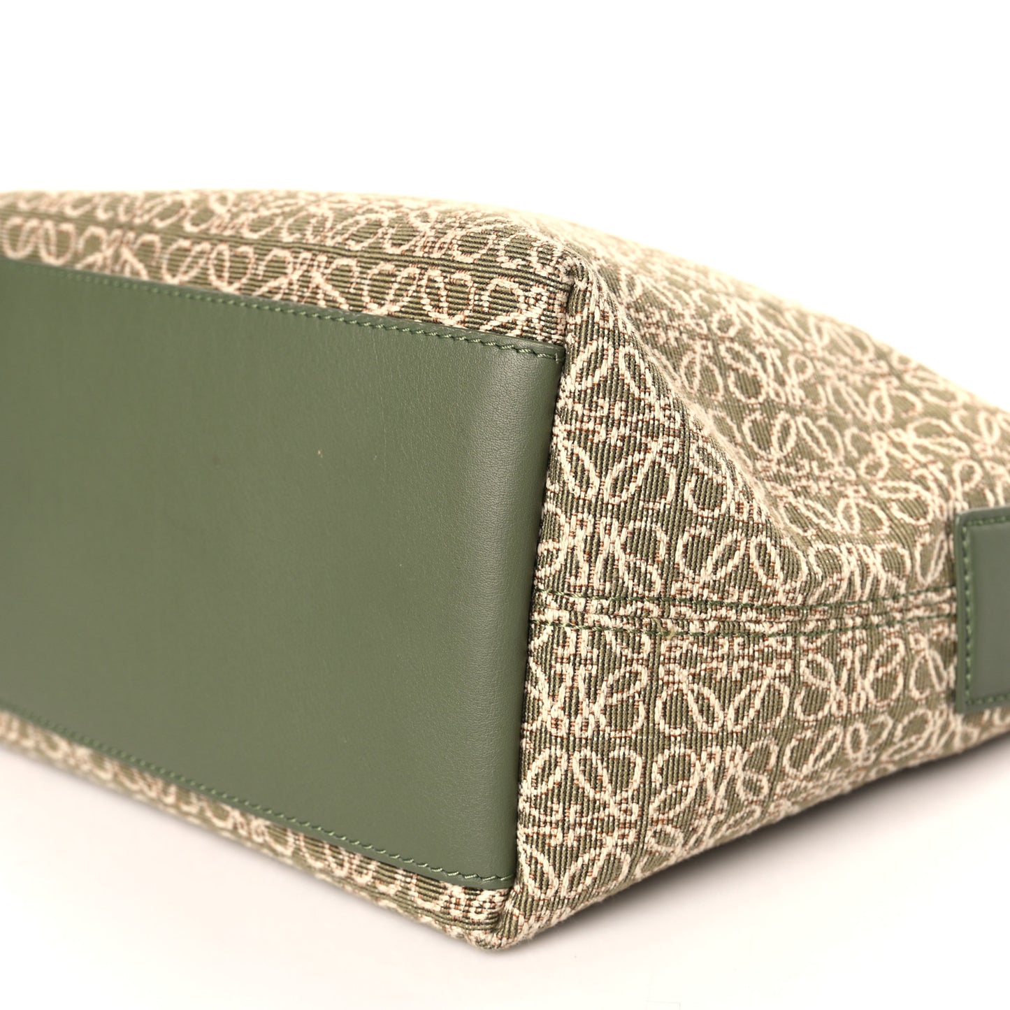 Jacquard Anagram Calfskin Small Cubi Bag Ecru Green