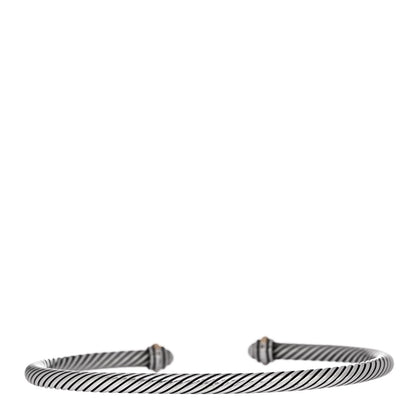 David Yurman Sterling Silver 18K Yellow Gold 4mm Cable Classics Bracelet 2 of 4